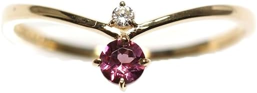 [キャンディ] K10YG ロードライトガーネット/Dia 0.014ct デュオリング 日本サイズ14号