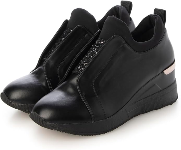 [エンチャンテッド] スニーカーブーツ シャイニースリッポンウェッジスニーカー レディース