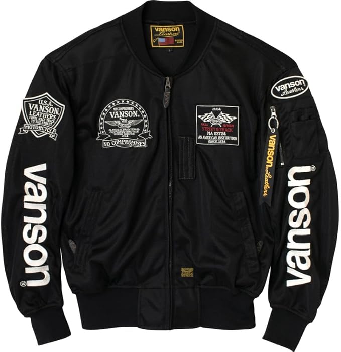 [バンソン] TVS2402S バイクウェア メッシュジャケット MA-1 メンズ ストレッチ L
